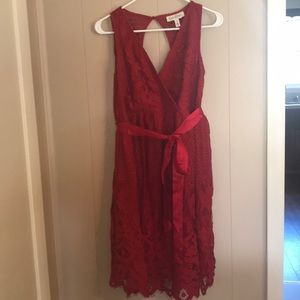 Jessica Simpson Maternity Red Lace Dress Size M